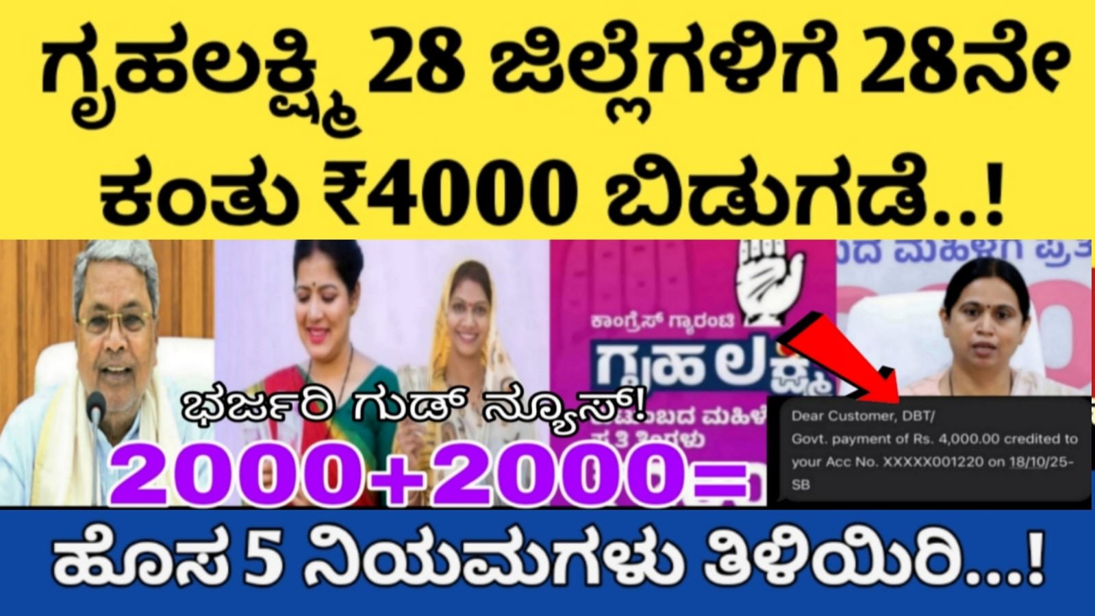 ಗೃಹಲಕ್ಷ್ಮಿ 28ನೇ ಕಂತು ₹4000 ಬಿಡುಗಡೆ